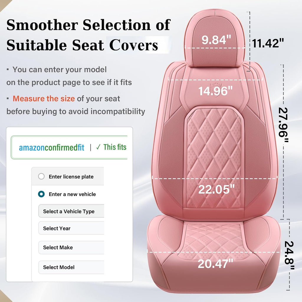 coverado car seat covers full set, pink leather, view 9