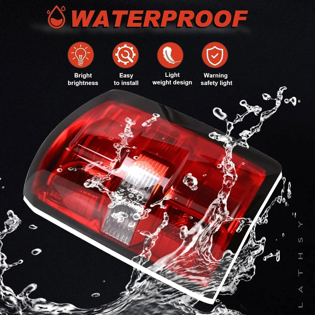 Tail Light Compatible With 2014 2015 GMC Sierra 1500 2500HD 3500HD Taillights Taillamps Brakelights with Bulbs Tailight Right Passenger Side Replace Part Number 23424738 Halogen