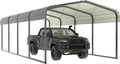 12x20 FT Outdoor Carport with Metal Roof, Heavy Duty Metal Carport Canopy by Yardenaler
