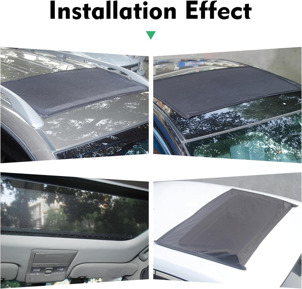 Car Sunroof Cover, Breathable Mesh Car Sunroof Sun Shade, 39.4In x 25.6In Roof Sunshade Cover, Universal Automotive Sun Protection Accessories (Black)