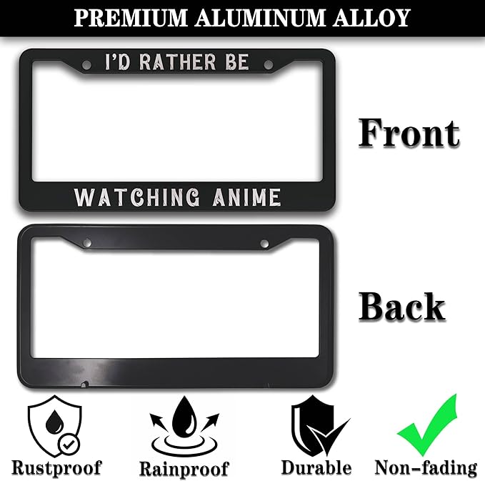 License Plate Cover Black and White License Plate Frames I’D Rather Be Watching - Image 3