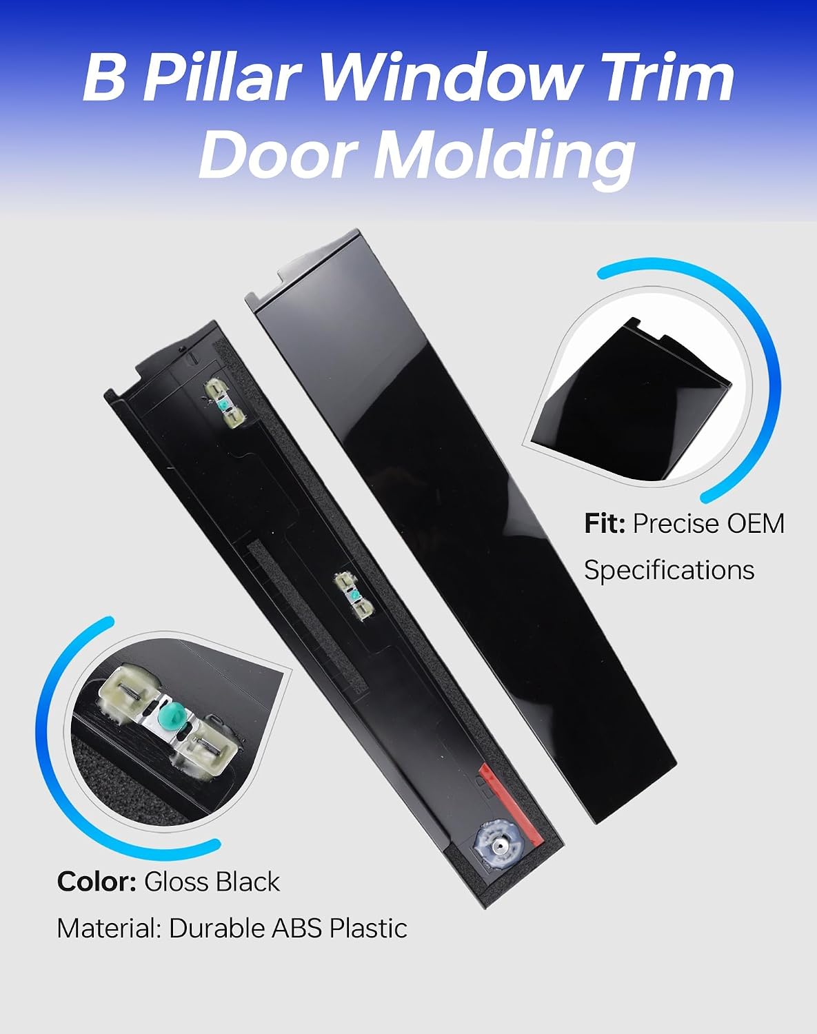 Flecto Door Molding Set, Left & Right, Door Molding Trim, Compatible with Cadillac Escalade/ESV, Chevy Suburban/3500 HD, Tahoe, GMC Yukon/XL, 2015-2020 Models, Window Trim Molding 926-242,926-241