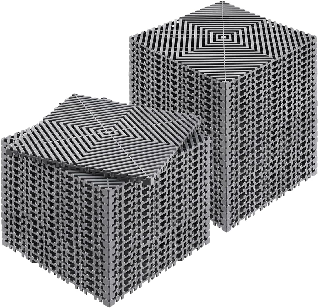 VEVOR Interlocking Drainage Mat, 12” x 12” Modular Interlocking Cushion