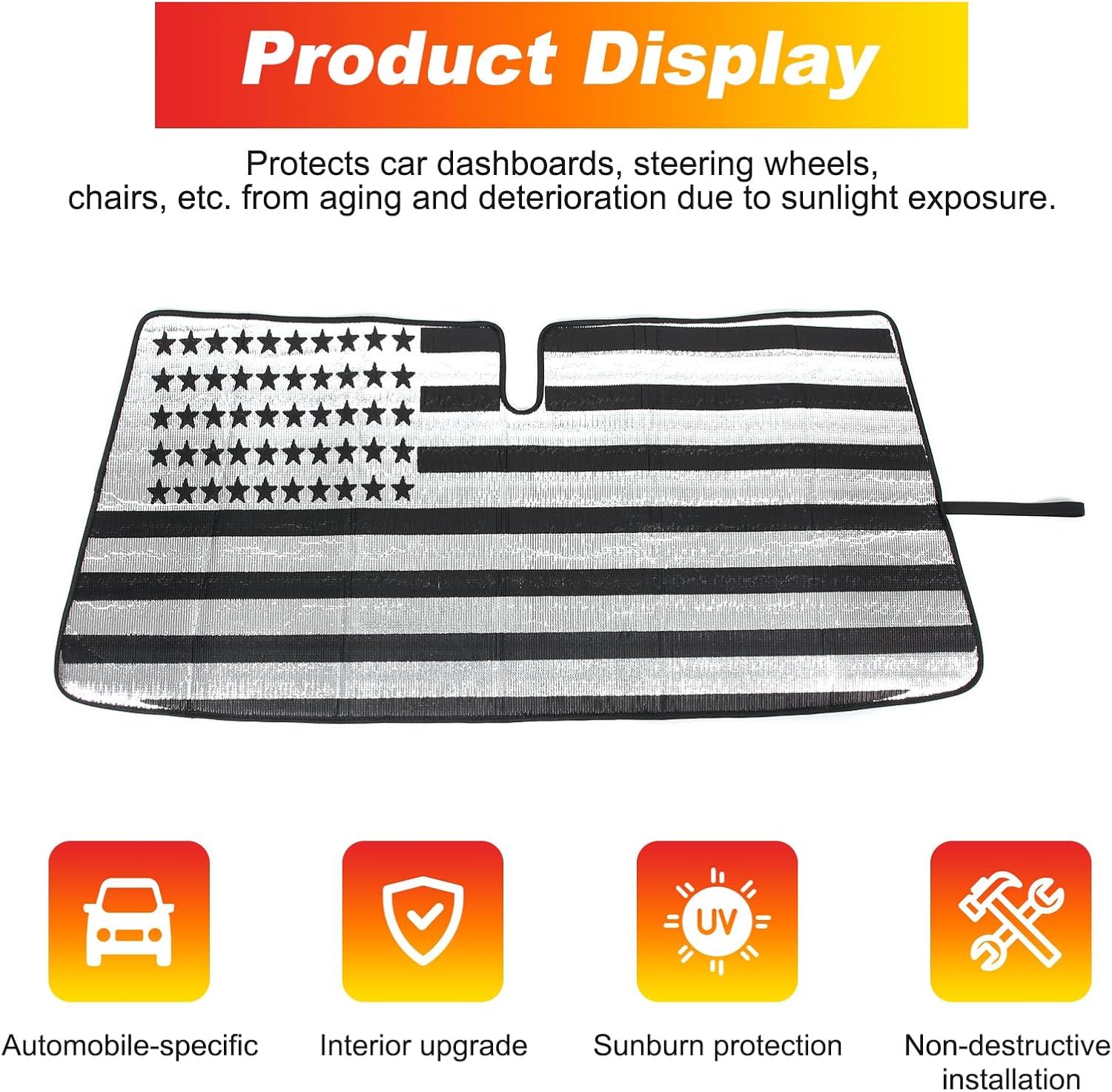 Car Windshield Sun Shade Compatible with Toyota Tacoma 2006-2026 Auto Windshield Sunshades Foldable Blocks UV Rays Sun Visor to Keep Your Vehicle Cool and Damage Free (Style C)