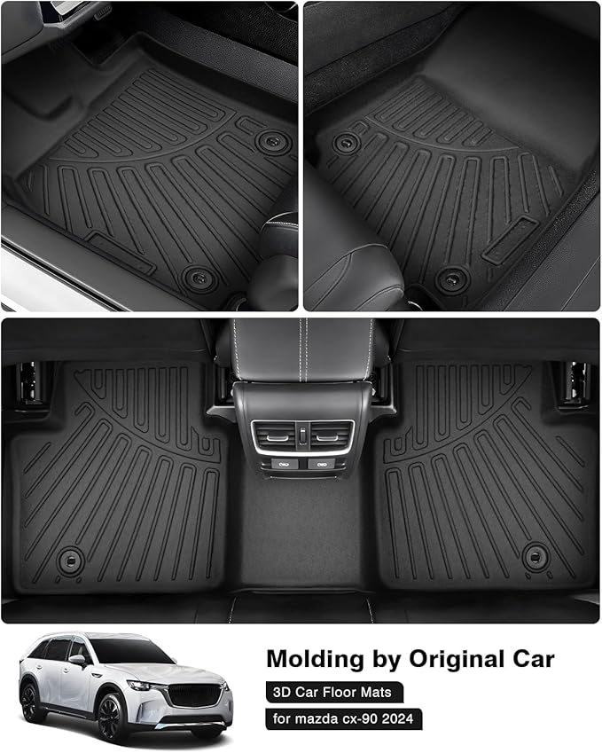 Powerty Floor Mats for 2024 2025 Mazda CX-90 CX90 PHEV Accessories Floor Liners - Image 3