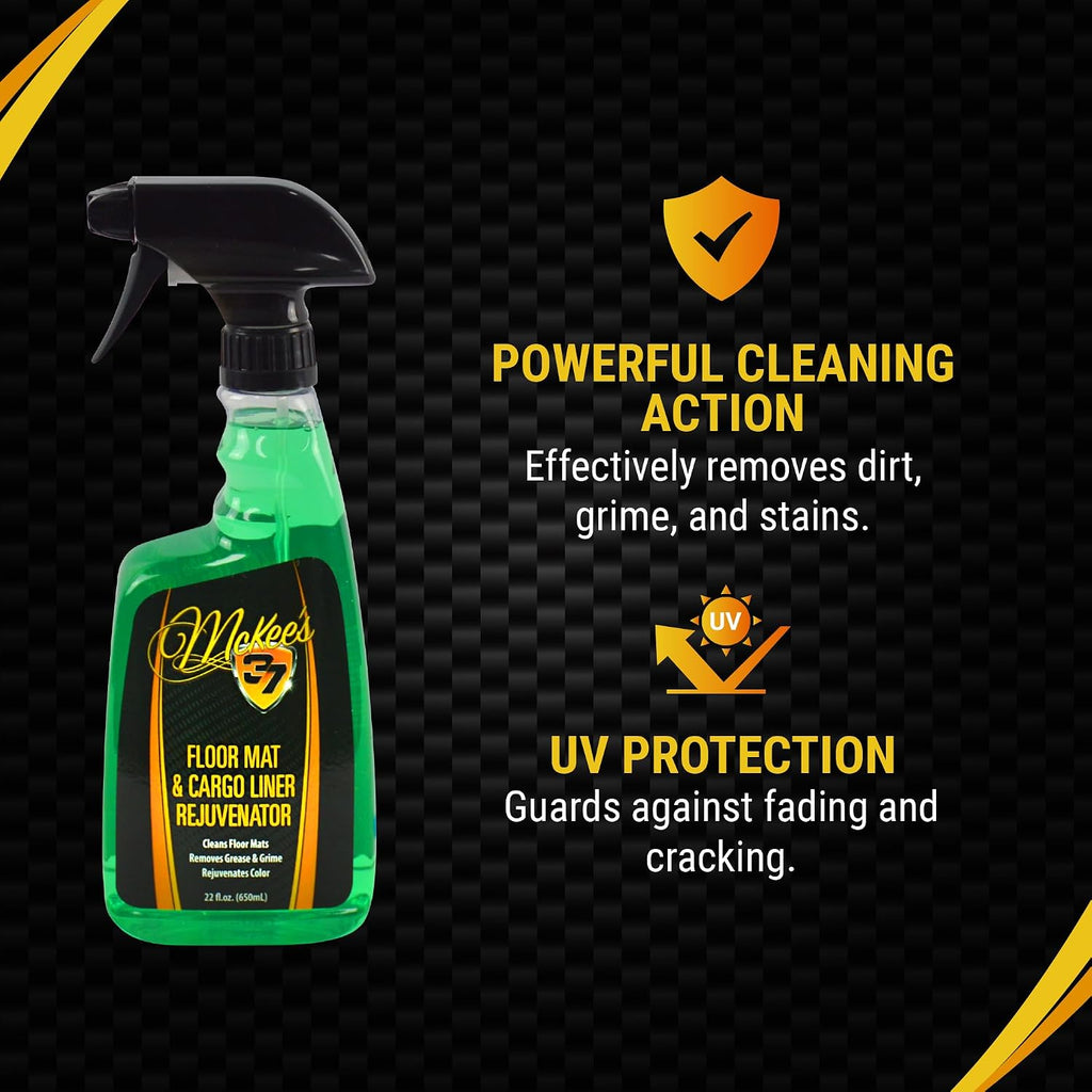 McKee's 37 - Floor Mat & Cargo Liner Rejuvenator | 2-in-1 Rubber Rejuvenator & Car Floor Mat Cleaner for Auto Detailing, Water-Based Formula (22oz)