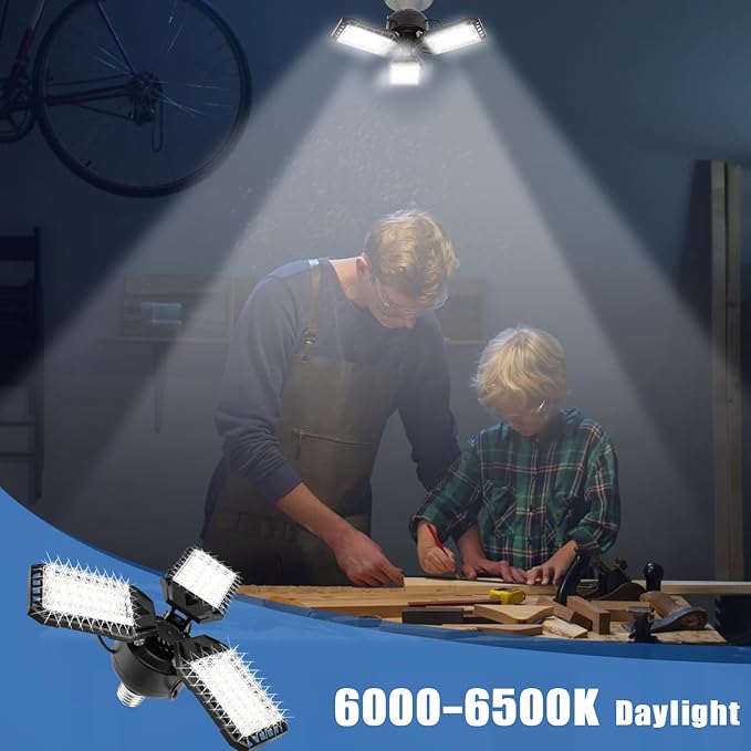 LED Garage Lights 2 Pack -80W, 8000LM 6500K Led Shop Light - Image 6