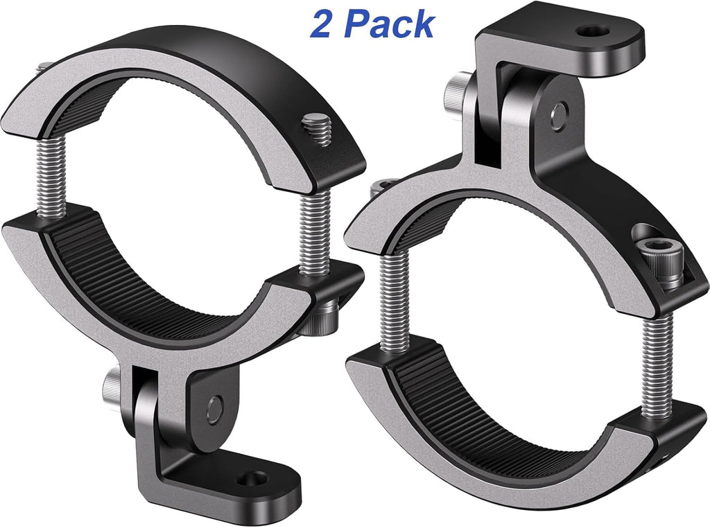 LOKTENWO 2PCS LED Light Bar & Fog Light Mounting Brackets, Aluminum Alloy Off-Road Light Mounts for 1.85"-3" Diameter Bull Bar, Front Bumper Guard and Roll Cage, Fits Jeep, Truck, SUV, UTV