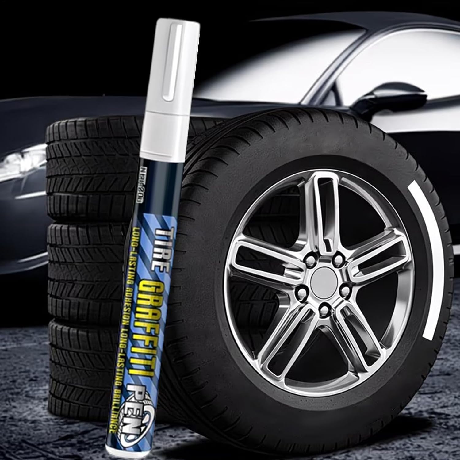 Tire Marker, Weather-Resistant Paint Pen, 14.2x1.4cm, Quick-Drying Car Wheel Decoration Supplies, Vehicle Tire Ink Marker, Easy Application, For Drivers Trucks RVs Motorcycles
