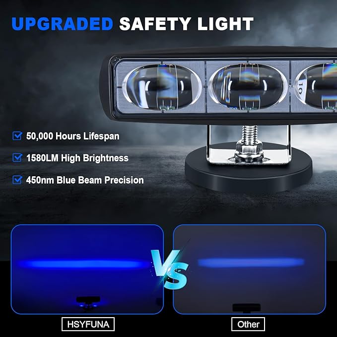 2Pcs Forklift Safety Light Blue, 30W Straight Line Forklift and AGV Safety