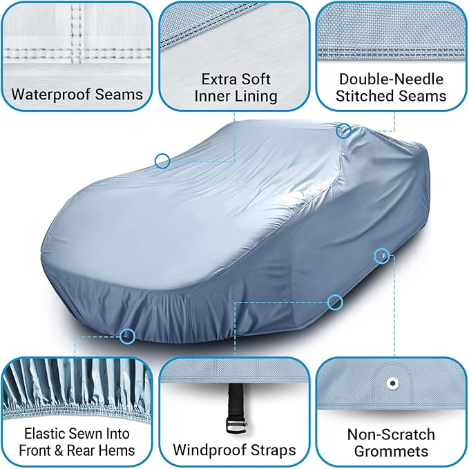 iCarCover Premium Car Cover for 2003-2005 Pontiac Sunfire 2-Door, 4-Door Heavy - Image 2