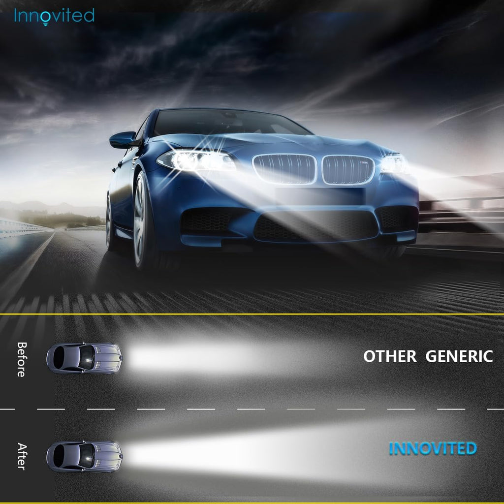 Innovited H4-3 9003 6000K Bi xenon HI/LO HID Xenon bulb x (1 pair) bundle with 2 x 35W Digital Slim AC Ballast - Diamond White