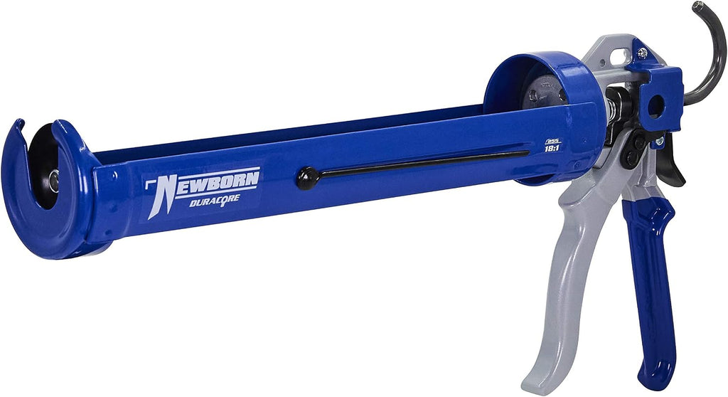 newborn super smooth rod revolving frame caulk gun shown in use
