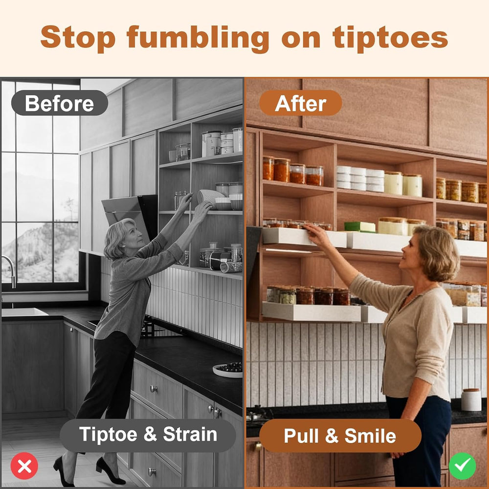 Fokyfok Pull out Cabinet Organizer Expandable,Upper Cabinet