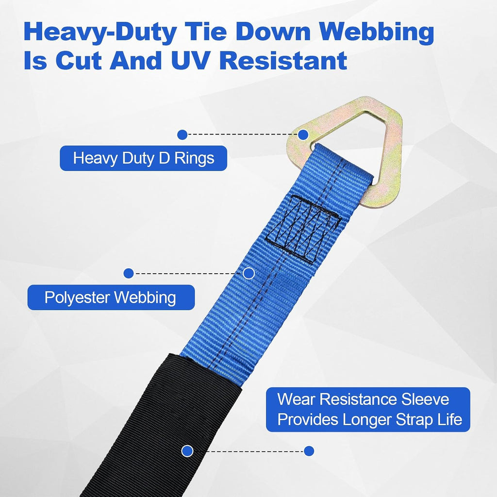 Axle Straps 10000 Lbs Break Strength 3335 Lbs Working Load Blue Car Axle Straps for Race Car Hauler Tow Truck 4x4 Off-Road,4 Pack (2 Inch by 36 Inch)