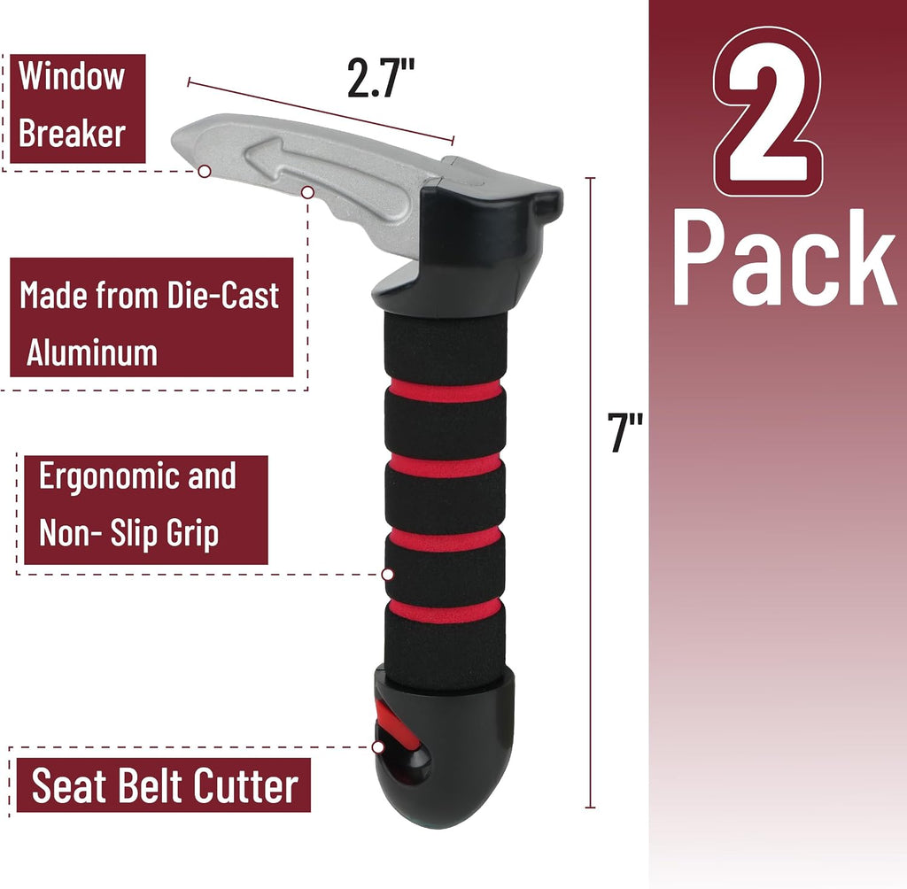 Bates- Car Door Handle for Elderly, 2 Pack, Car Assist Handle for Elderly, Red