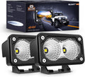 Nilight Motorcycle LED Pods 2 PCS 3 Inch Flood Offroad Fog Light 1160LM Built-in EMC Driving Auxiliary Lights for Motorbike SUV ATV Truck Boat Tractor Forklift