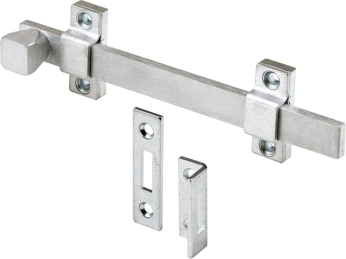 prime-line mp4914 surface bolt, 8 in., steel, brushed, main product view