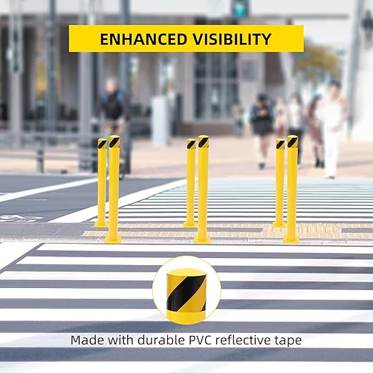 Safety Bollard 4 Packs, 42 Inch Height Steel Bollard Post - Image 3