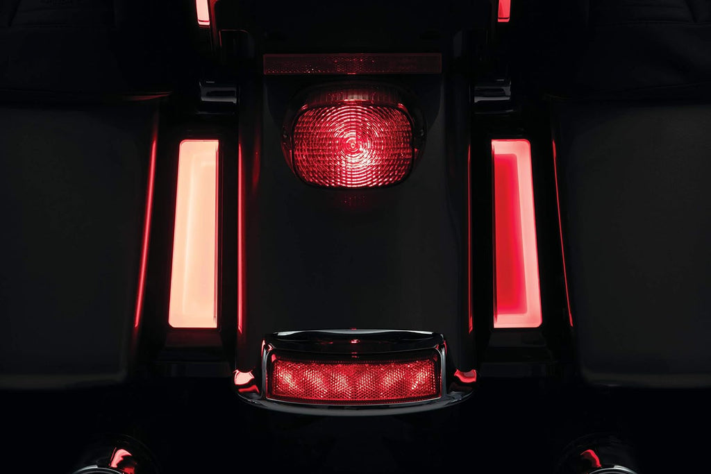 Kuryakyn 2901 Motorcycle Lighting Accessory: Tracer LED Run/Turn/Brake Light Saddlebag Support Inserts for 2014-20 Harley-Davidson Motorcycles, Gloss Black, 1 Pair