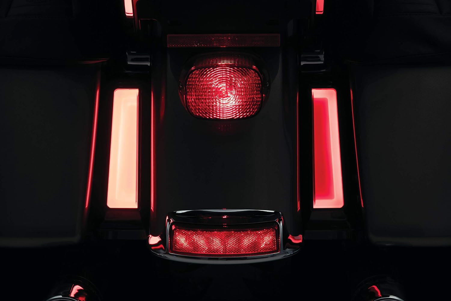 Kuryakyn 2901 Motorcycle Lighting Accessory: Tracer LED Run/Turn/Brake Light Saddlebag Support Inserts for 2014-20 Harley-Davidson Motorcycles, Gloss Black, 1 Pair