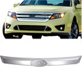 KUAFU Center Grille Molding Compatible with 2010-2012 Ford Fusion FO1210108 BE5Z8200BA Front Bumper Grill Molding Trim Chrome Silvery