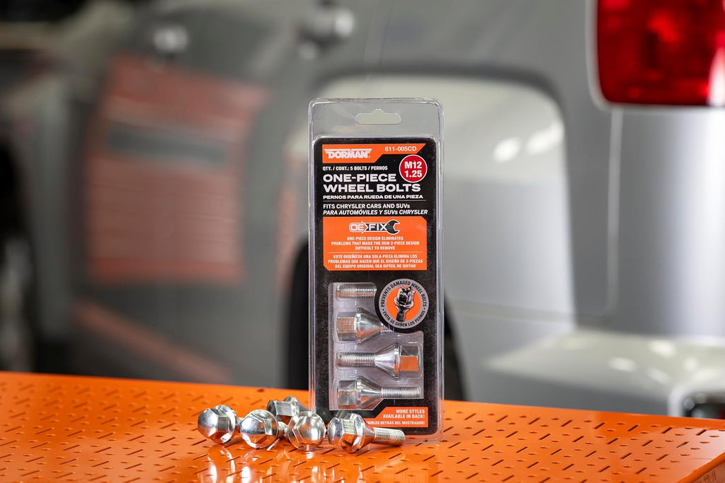 Dorman 611-005 M12-1.25 Wheel Bolt - 19 mm Hex, 23 mm Thread Length Compatible with Select Chrysler/Dodge/Jeep Models, 5 Pack (OE FIX)