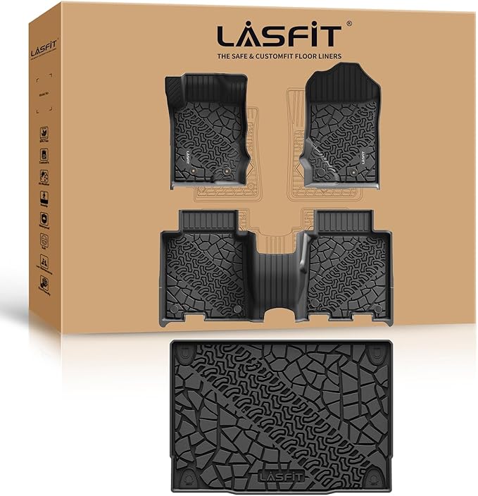 LASFIT Floor Mats Cargo Liner for Ford Bronco 4 Door 2025 2024 2023 2022 2021 by LASFIT