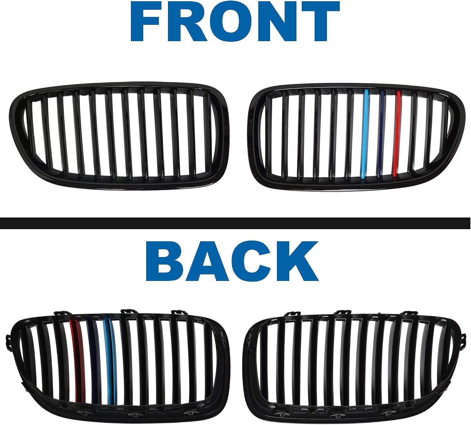 F10 Grille，Front Kidney Grill Color Grille Compatible 2010-2017 5 Series F10 F11 F18 Sedan 520i 528i 535d 535i 550i 520i,ABS Single Slat