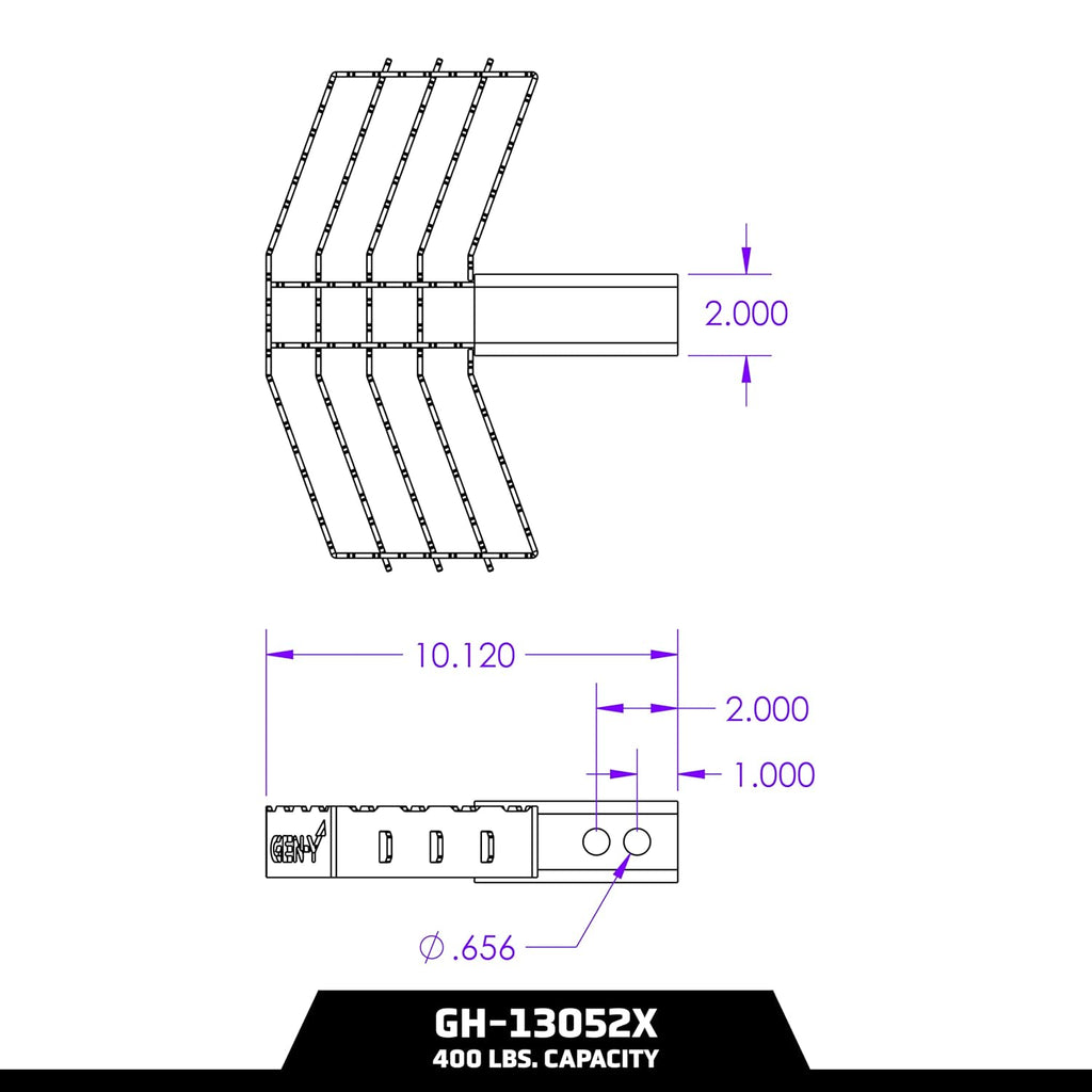 GEN-Y Hitch Serrated Hitch Step, Black, Fits 2-Inch Receiver | 400 LB Capacity, Non-Slip Design, Great for Scraping Boots & Shoes, For Truck or Hitch