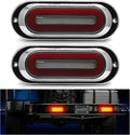 NINEO 8.74" inch Oval Red LED Trailer Tail Lights, Cargo Carrier Lights Stop Turn Signal Light Brake Light Surface Mount Easy Install For DC12-30V IP67 for Truck/RV/Van, Pack of 2
