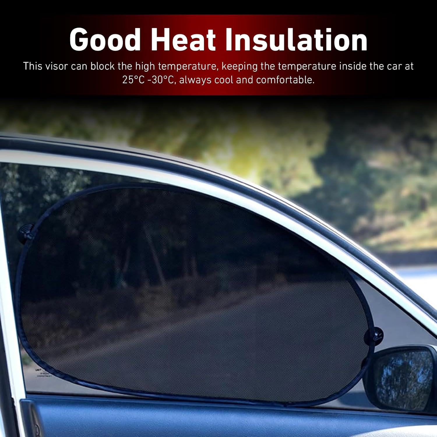 WZP 2PCS Universal Car Window Shade, Side Window Auto Sun Shades with Suction Cup, Blocks Over 98% of Harmful UV Rays, Sun Glare and UV Rays Protection for Baby, Kids, and Pets
