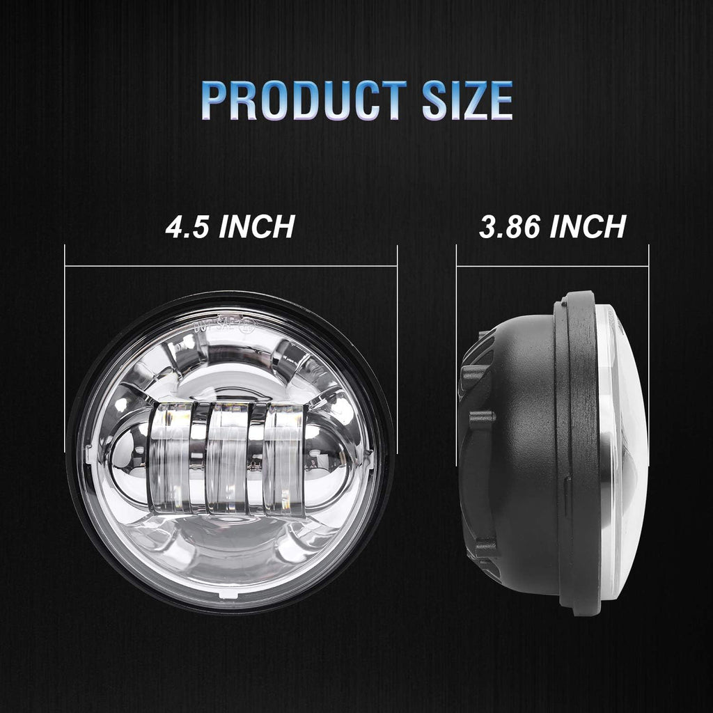 lx-light dot approved 2 pcs chrome 4.5 inch, close-up detail