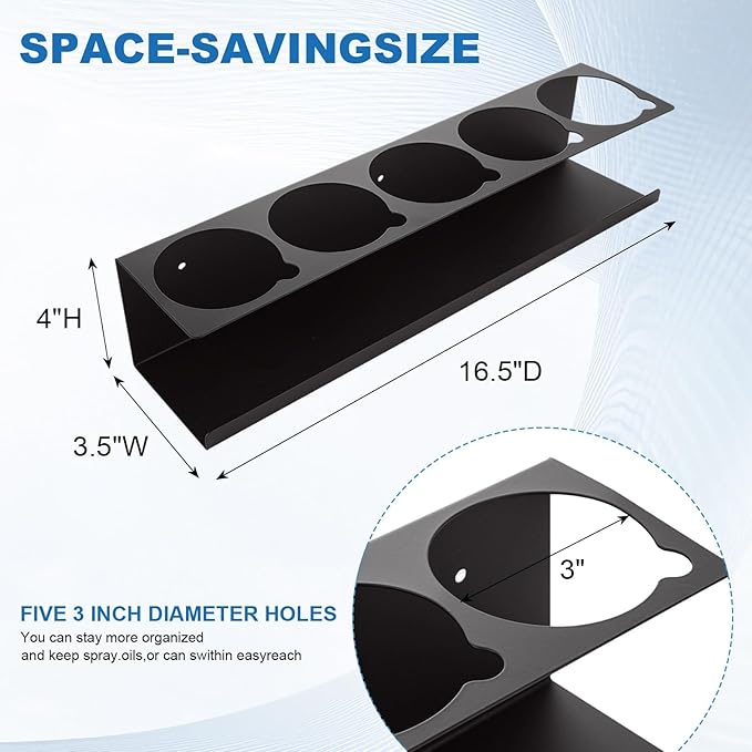 4 Pack Heavy-Duty Aerosol Spray Can Holder, 5 Can Spray Bottle Holder Steel - Image 2