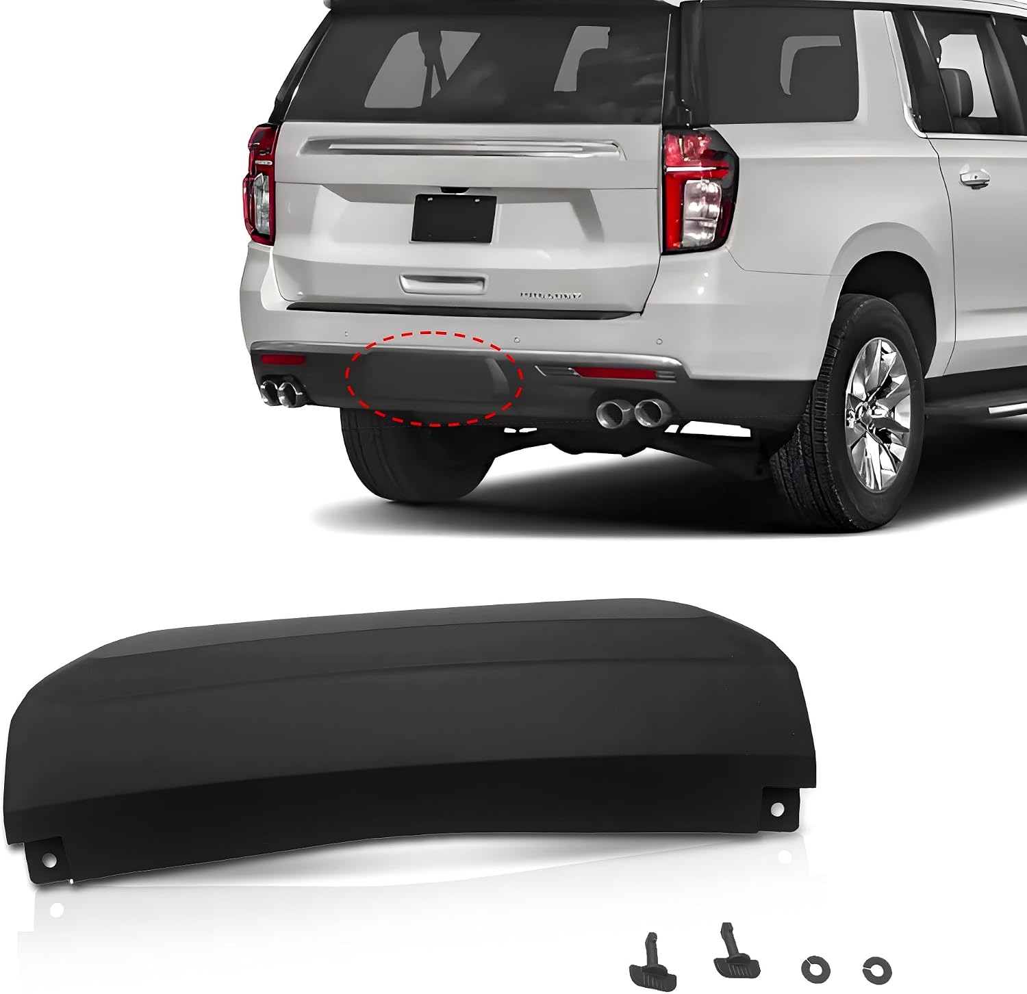 Rear Trailer Hitch Cover Compatible with 2021-2024 Chevrolet Chevy Suburban/Tahoe Yukon/Yukon XL 5.3L/3.0L/6.2L GM1129130 84340919 85139540 335-2529N-UD 3352529NUD