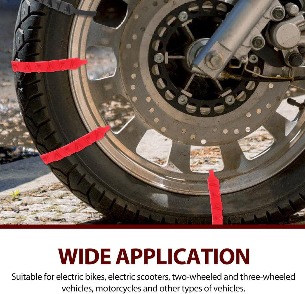VOSAREA 10pcs Anti-Slip Motorcycle Tire Chains Universal Snow Chain for Electric Bikes Two-Wheel and Three-Wheel Vehicles Sturdy Nylon Construction for Winter Use