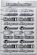 Motocross Sponsor Logos Racing Sticker Sheet Universal (7.2 x 10.2 inch), Black White
