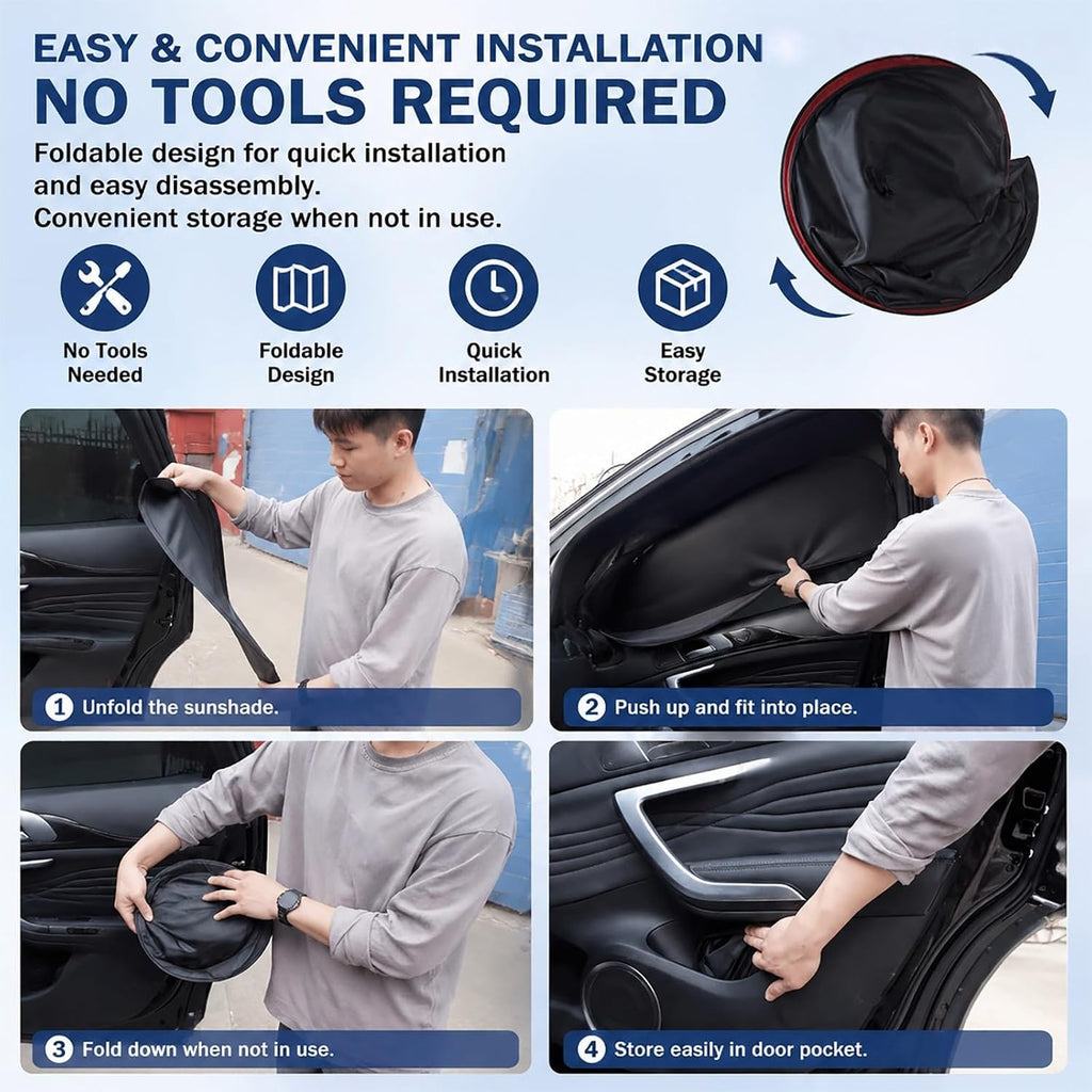 Car Side Window Sun Shades for Cadillac CT6 2016-2025, Blackout Side Window Sun Shade for Privacy Side Window Sun Shade Keeps Cooler,All Windows/8 Pieces