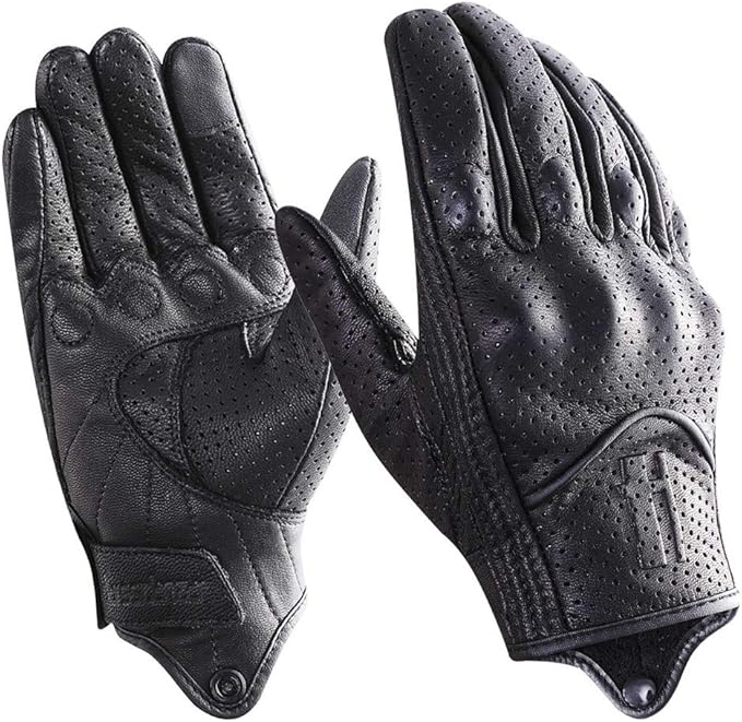 Harssidanzar Leather Motorcycle Gloves by Harssidanzar