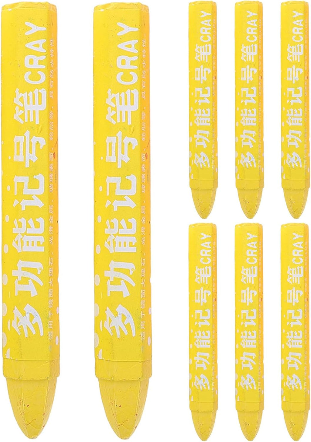8pcs Tire Marking Crayon: Yellow Tire Crayon Marker - Water & Oil Resistant for Lettering On Rims, Wood, Plastic, Felt - Wax Pencils