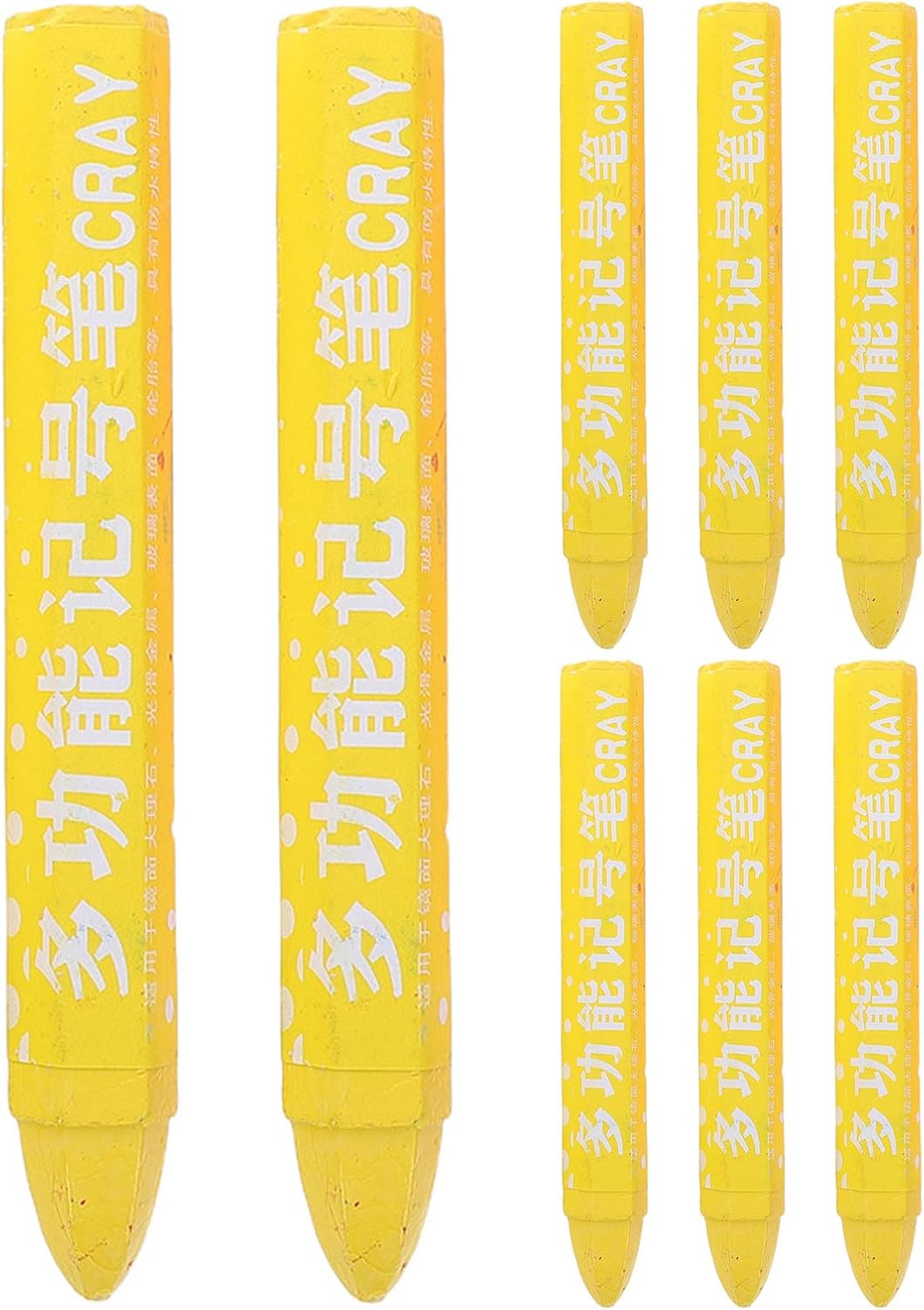 8pcs Tire Marking Crayon: Yellow Tire Crayon Marker - Water & Oil Resistant for Lettering On Rims, Wood, Plastic, Felt - Wax Pencils