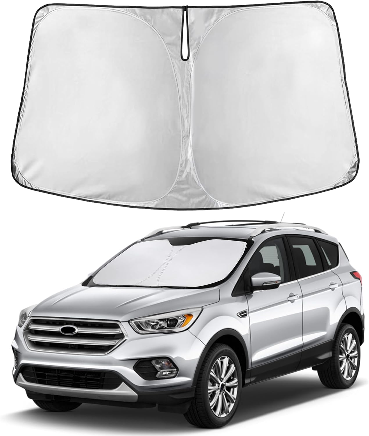 Autovir Windshield Sun Shade Fit for 2013-2017 2018 2019 Ford Escape Sunshade, Front Car Window Shades Sun Visor, Blocks UV Rays & Heat, Car Accessories