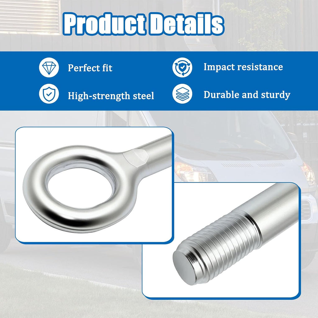 Front Rear Tow Hook Fit for Dodge Ram ProMaster 1500 2500 3500 2014-2024 | High-strength steel construction, Replaces 6510637AA, Heavy-duty hook for van emergency towing and roadside rescue