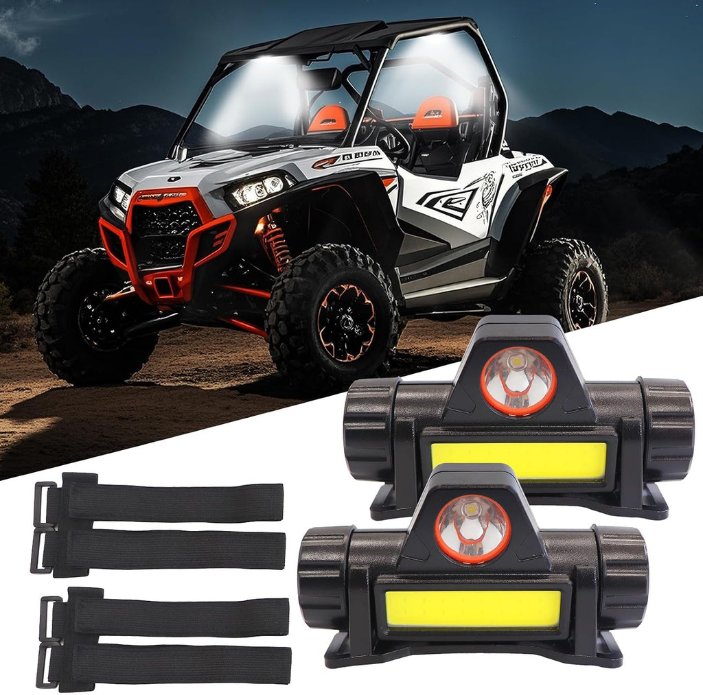 Tavaray UTV Dome Light Type-C Rechargeable Magnetic UTV Interior Lights Compatible with Polaris RZR ATV Can-Am Golf Cart Boat Off-Road Work for 1.75"-2.35" Roll Bar Cage Mount Interior Lights, 2PCS