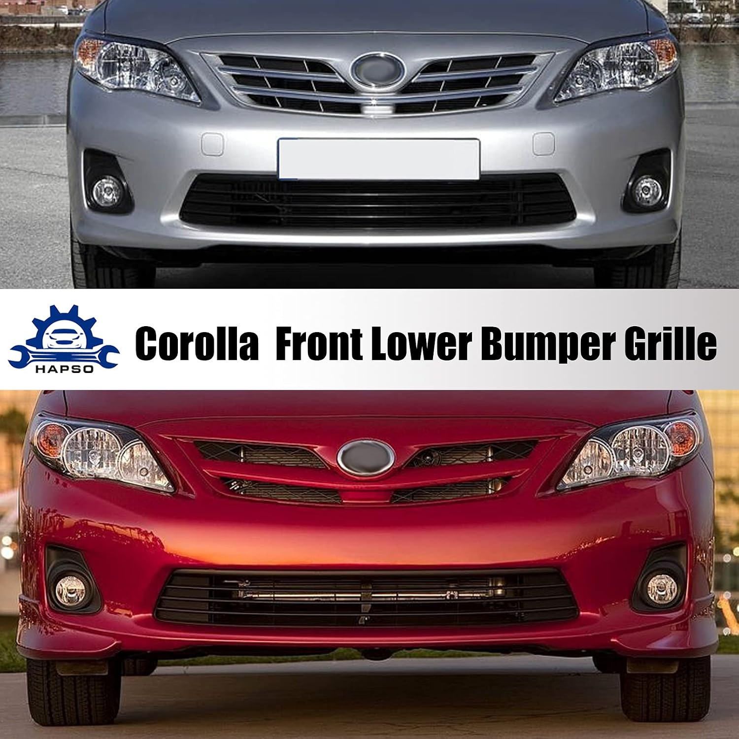For 2011-2013 Toyota Corolla Front Bumper Lower Grille 5311202280 TO1036125 | For CE/LE/L/S/XLE/XRS Sedan 4-Door, ABS, Bumper Center Insert Grille Grill Replacement Accessories