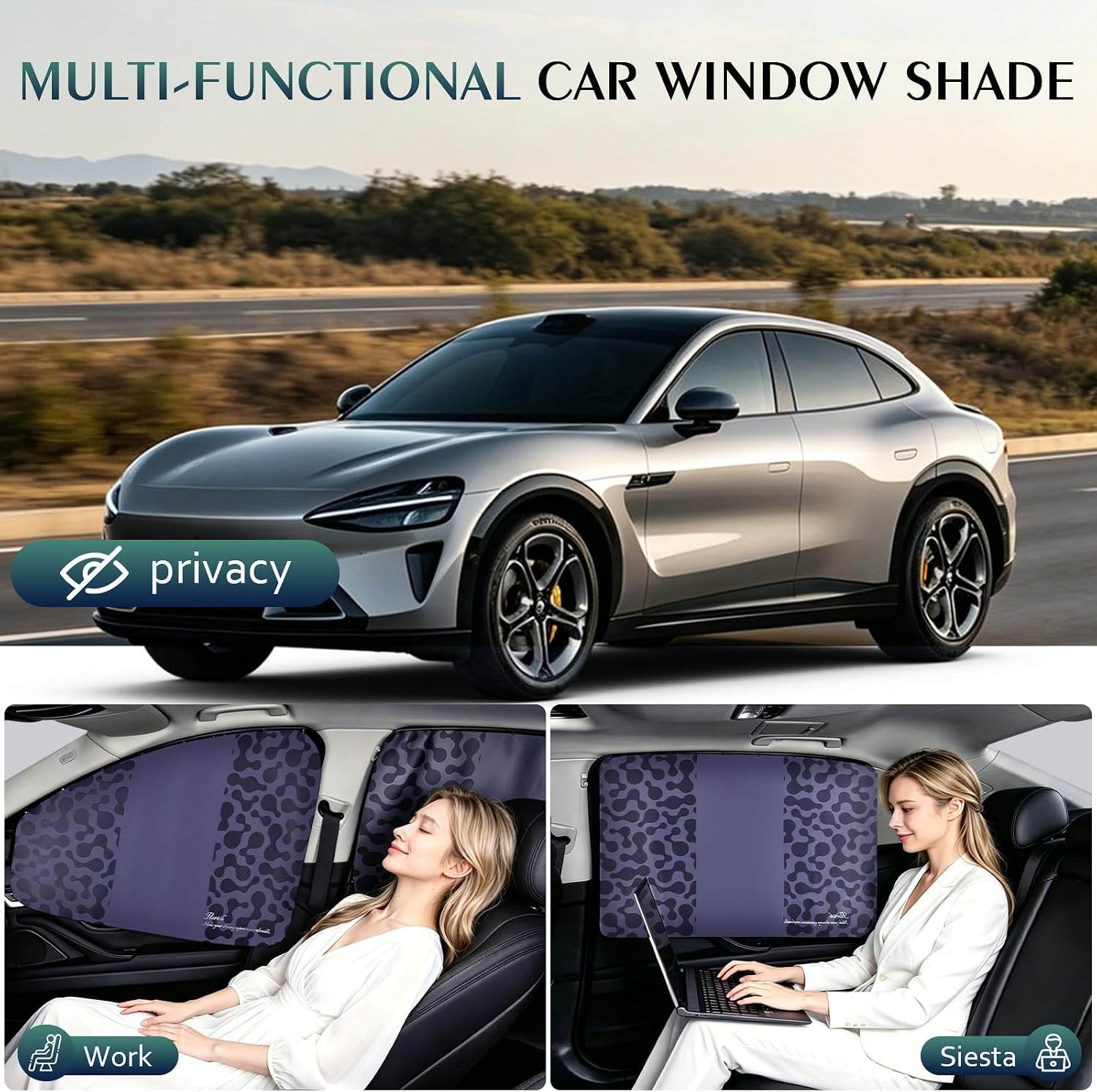 FLORICH Car Window Shades 1 Pack Car Window Shade for Baby, Embedded Track Car Sun Shade Block Light, Protect Privacy for Family, Universal Fit for Most Cars