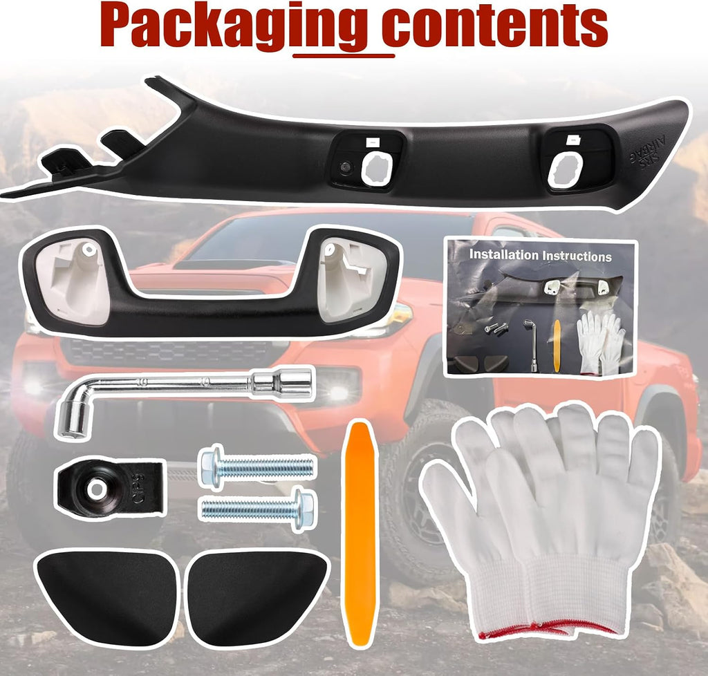 A-Pillar Grab Handle for Toyota Tacoma 3rd Gen 2016-2023 Black | Driver side A-pillar handle for Toyota Tacoma 2016–2023. OEM-style texture matches factory passenger side