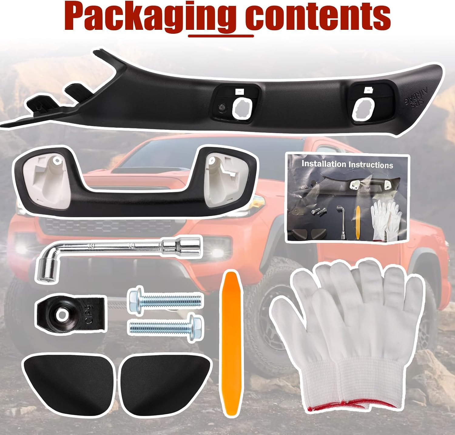 A-Pillar Grab Handle for Toyota Tacoma 3rd Gen 2016-2023 Black | Driver side A-pillar handle for Toyota Tacoma 2016–2023. OEM-style texture matches factory passenger side