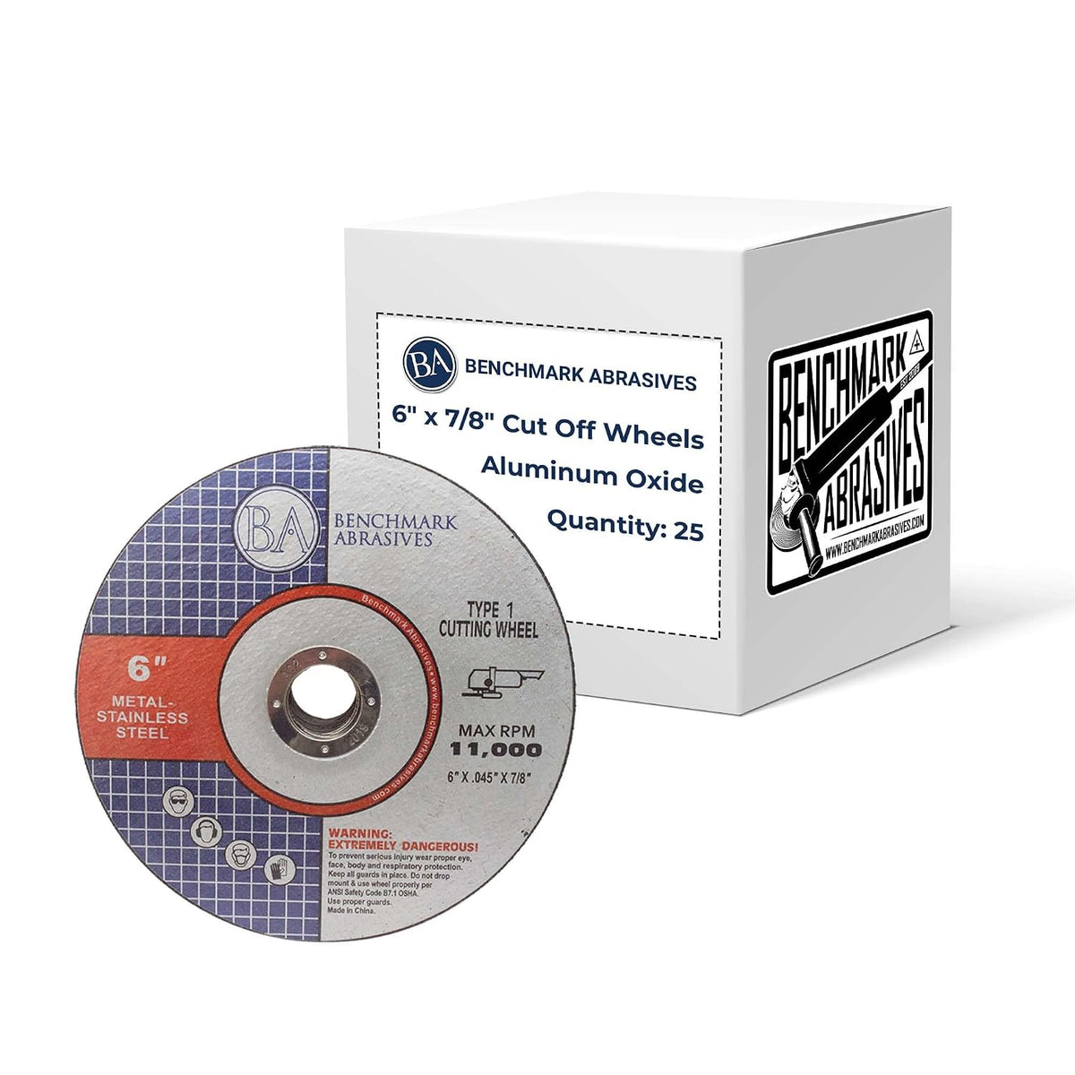 benchmark abrasives 6" aluminum oxide type 1 cut, main product view