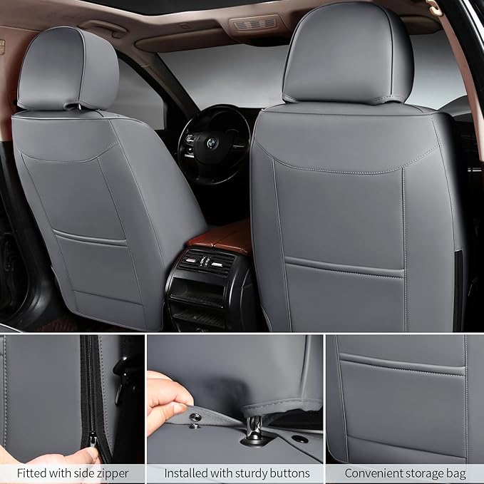 Car Seat Covers Full Set Leather Seat Covers Automotive Seat Covers Universal - Image 3